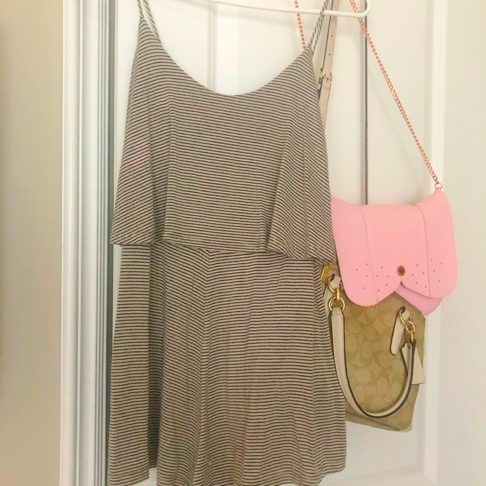 Black and gray striped romper